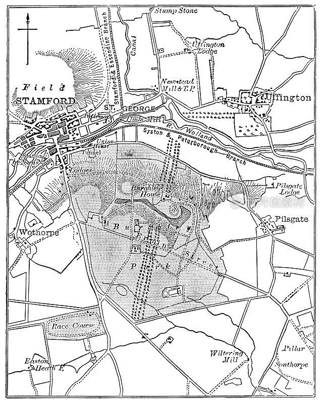 英国伯利屋和斯坦福德的古董地图- 19世纪